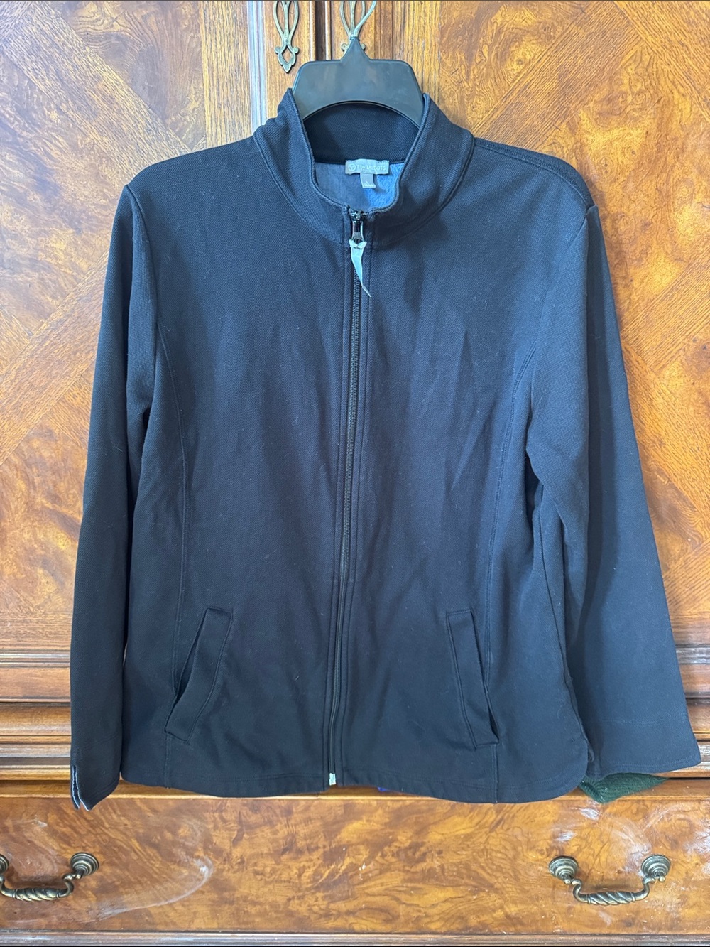Talbots Black Lightweight Zip-Front Shirt Jacket size Large